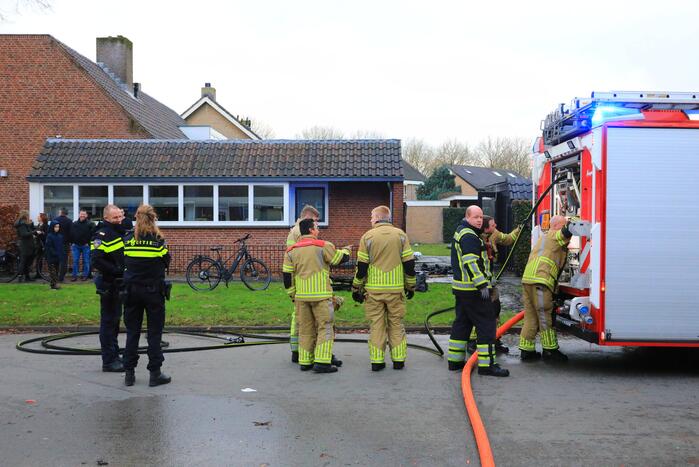 Brand ontstaan door vuurwerkresten in kliko