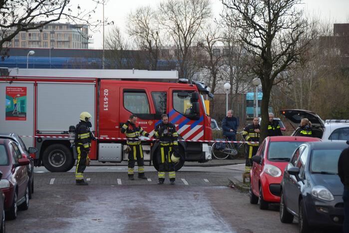 Straat afgesloten door gaslucht