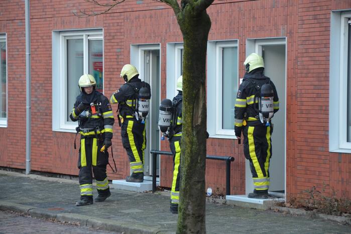 Straat afgesloten door gaslucht
