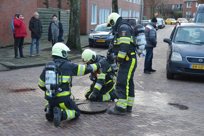 Straat afgesloten door gaslucht