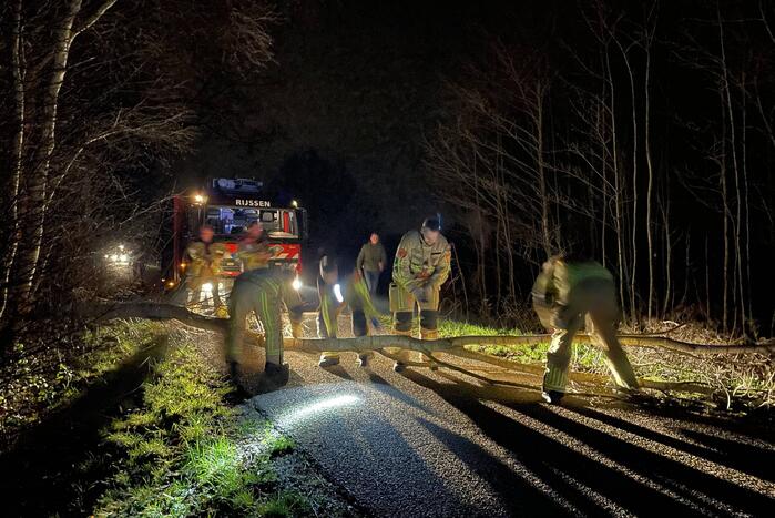 Weg geblokkeerd door omgevallen boom