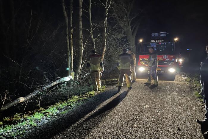 Weg geblokkeerd door omgevallen boom