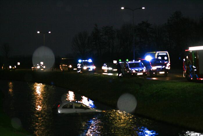 Voertuig te water, bestuurder met de schrik vrij