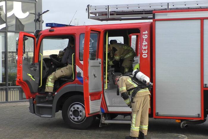Brandweer controleert zaagmachine