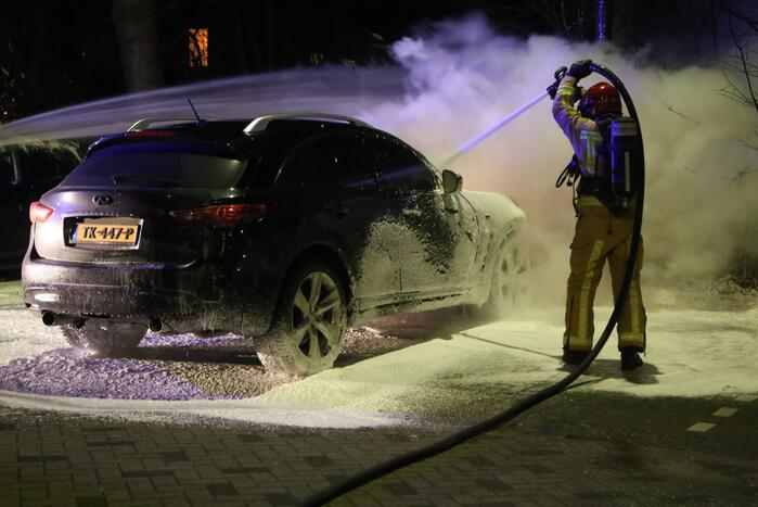 Geparkeerde auto uitgebrand