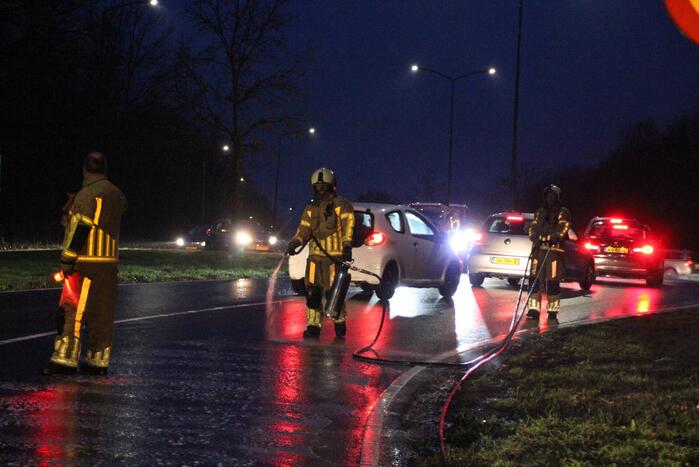 Kilometers lang oliespoor zorgt voor gevaarlijke situatie