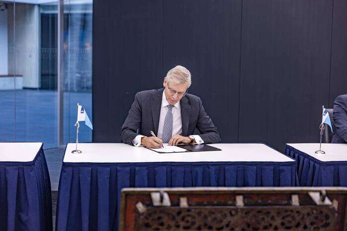 Ceremoniële overdracht ministerie van Financiën