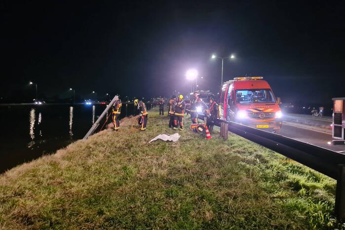 Hulpdiensten zoeken naar persoon in het water