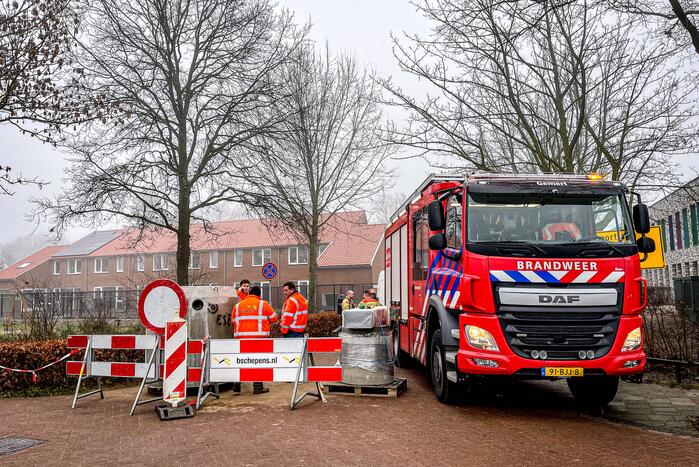 Gaslekkage ontstaan bij werkzaamheden op bouwterrein