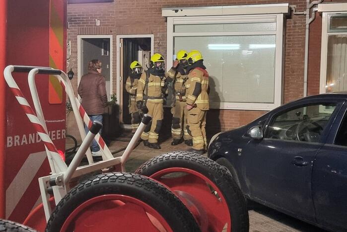 Brand in badkamer van woning