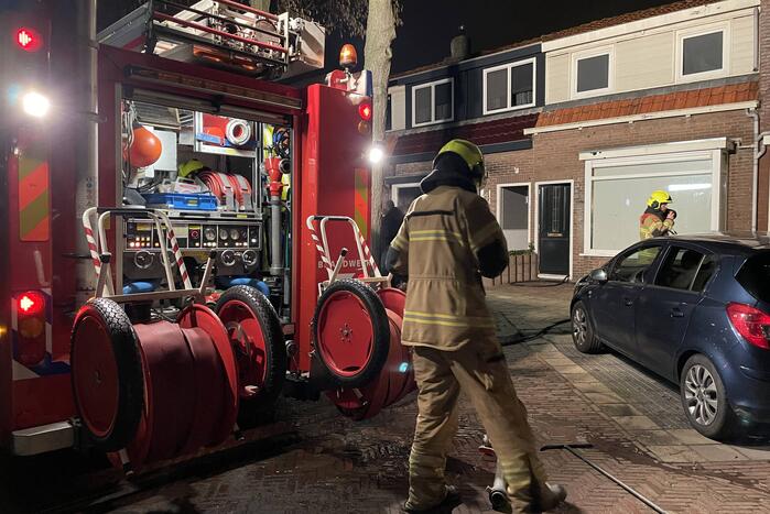 Brand in badkamer van woning