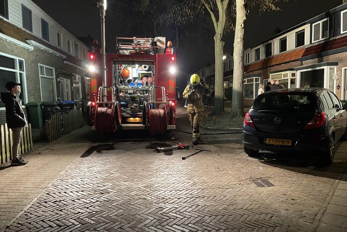 Brand in badkamer van woning