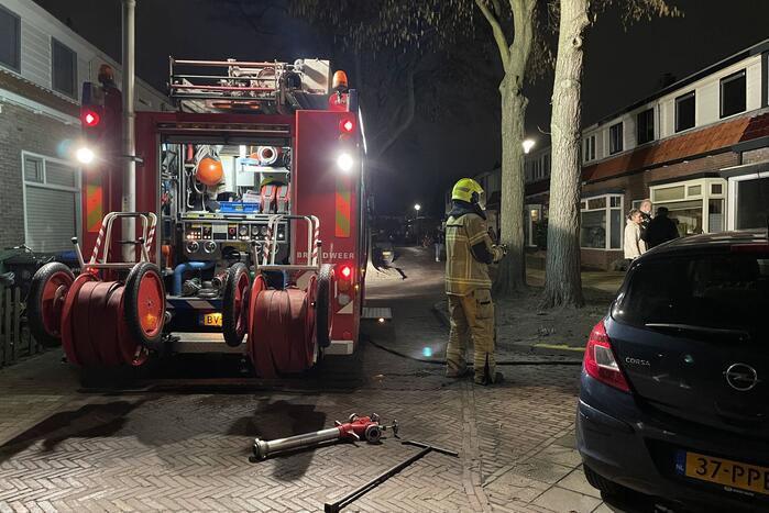 Brand in badkamer van woning