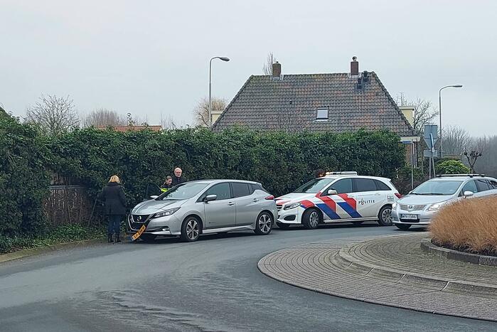 Schade bij ongeval op rotonde