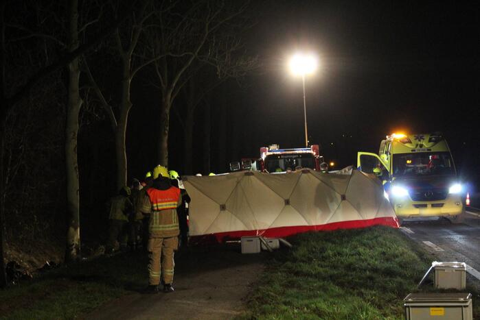Automobilist overleden na botsing tegen boom