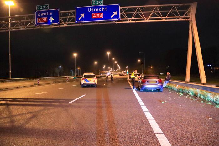 Afrit afgesloten door ongeval tussen meerdere voertuigen