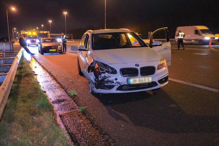 Afrit afgesloten door ongeval tussen meerdere voertuigen