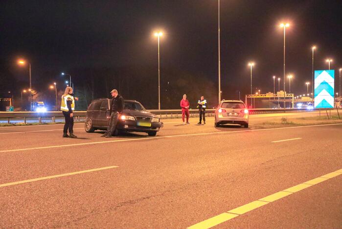 Afrit afgesloten door ongeval tussen meerdere voertuigen