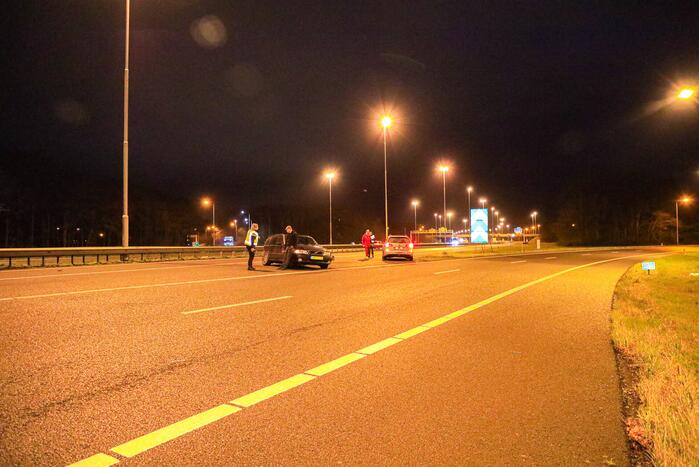 Afrit afgesloten door ongeval tussen meerdere voertuigen