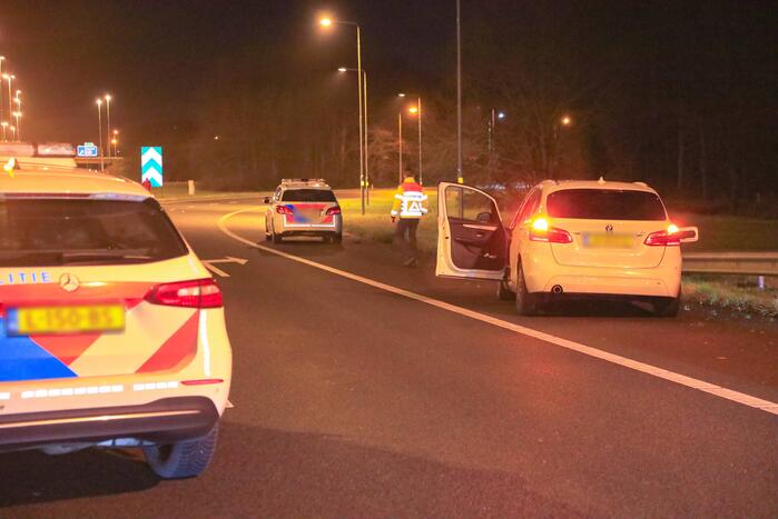 Afrit afgesloten door ongeval tussen meerdere voertuigen