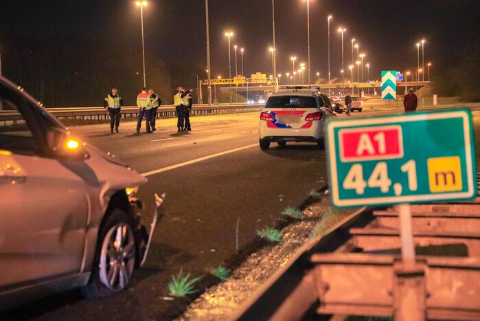 Afrit afgesloten door ongeval tussen meerdere voertuigen