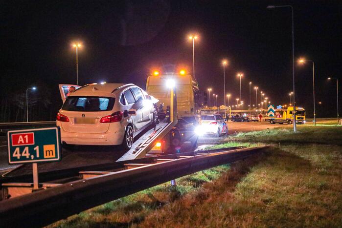 Afrit afgesloten door ongeval tussen meerdere voertuigen