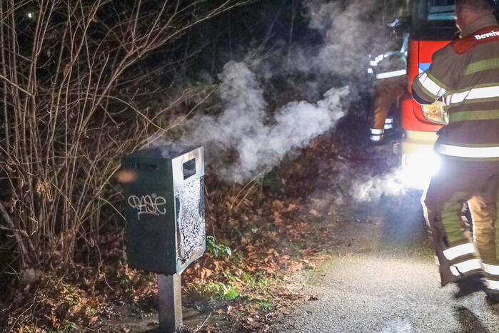 Brand in poepcontainer snel geblust