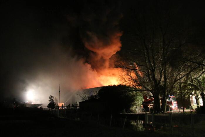 Grote uitslaande brand in bedrijfspand