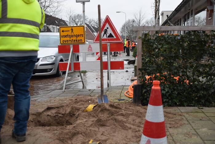 Aanleg glasvezel zorgt voor waterleidingbreuk