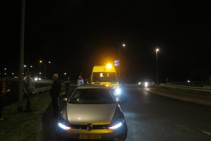 Schade na ongeval op rotonde