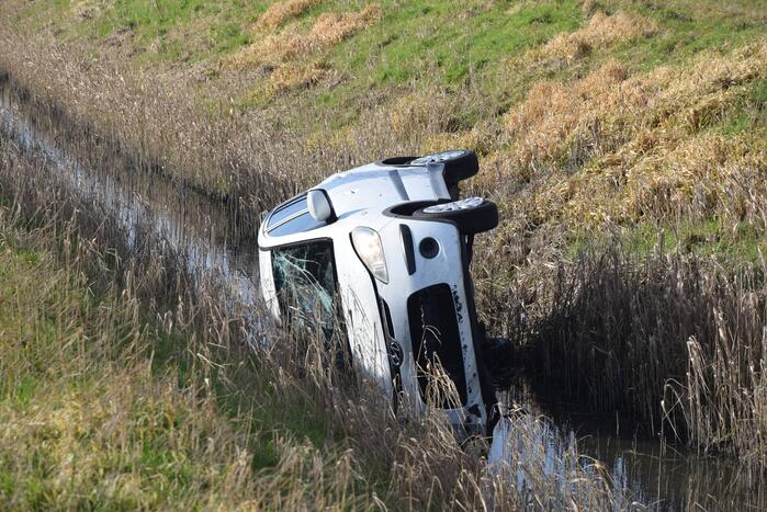 Persoon gewond nadat auto in sloot belandt