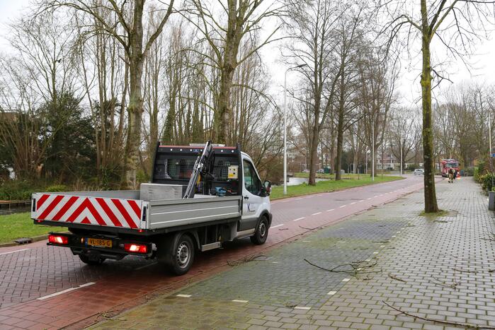 Brandweer zaagt omgevallen boom klein