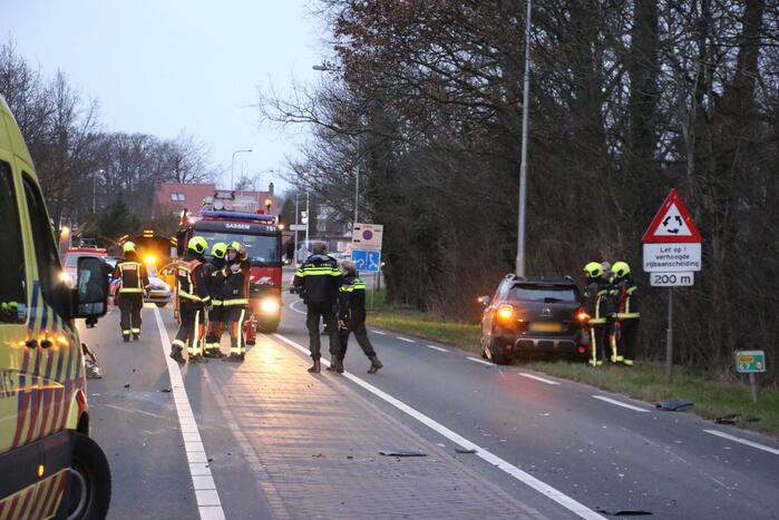 Auto op zijn kop na ongeval met voorganger
