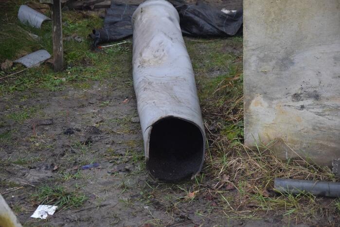 Veel rook bij brand in plastic buis