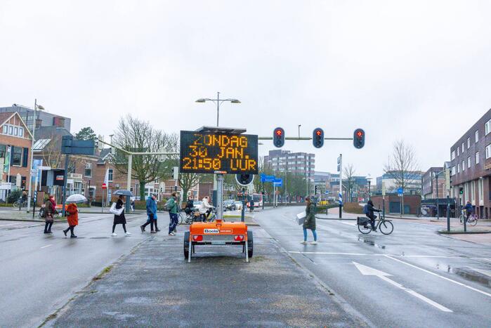 Tekstkarren geplaatst na ernstig ongeval