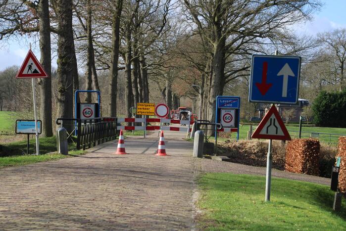 Weg afgesloten vanwege waterlekkage