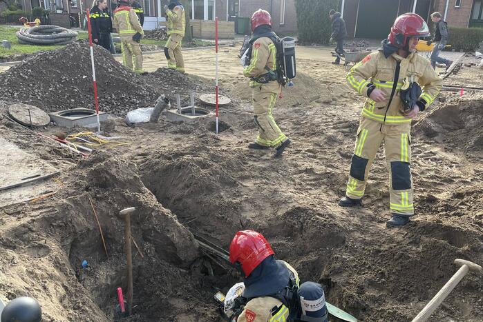 Gasleiding geraakt tijdens graafwerkzaamheden