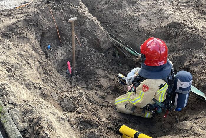 Gasleiding geraakt tijdens graafwerkzaamheden