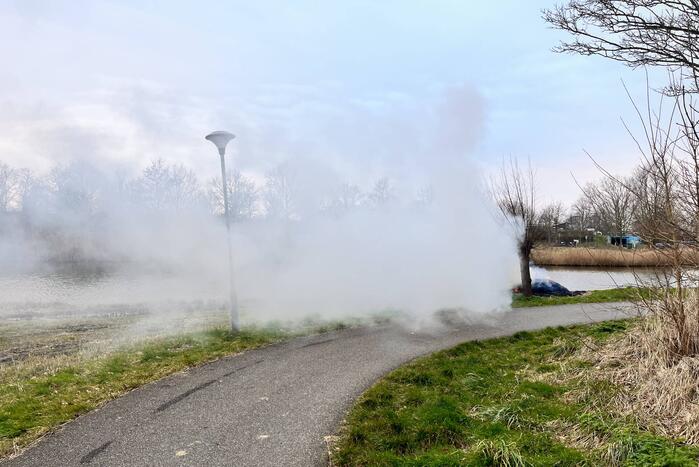 Veel rook en vuur bij brand in riet