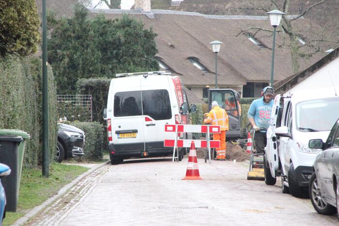 Gasleiding geraakt bij graafwerkzaamheden