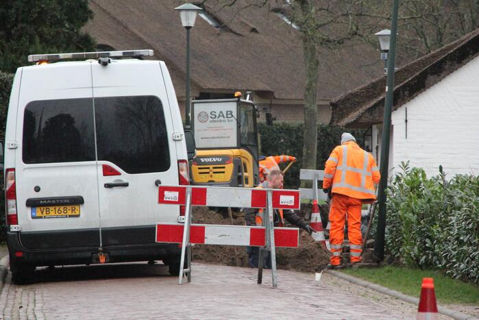 Gasleiding geraakt bij graafwerkzaamheden