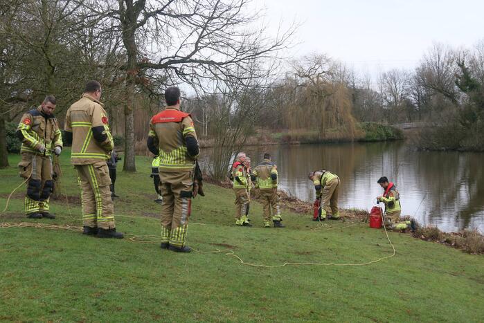 Duikers van de brandweer redden vastzittende meeuw