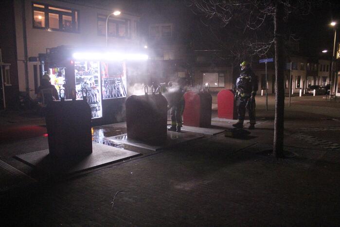 Brand in ondergrondse container snel geblust