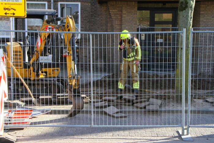 Gasleiding geraakt tijdens graafwerkzaamheden