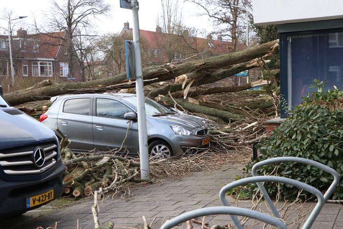 Veel schade aan flat door storm