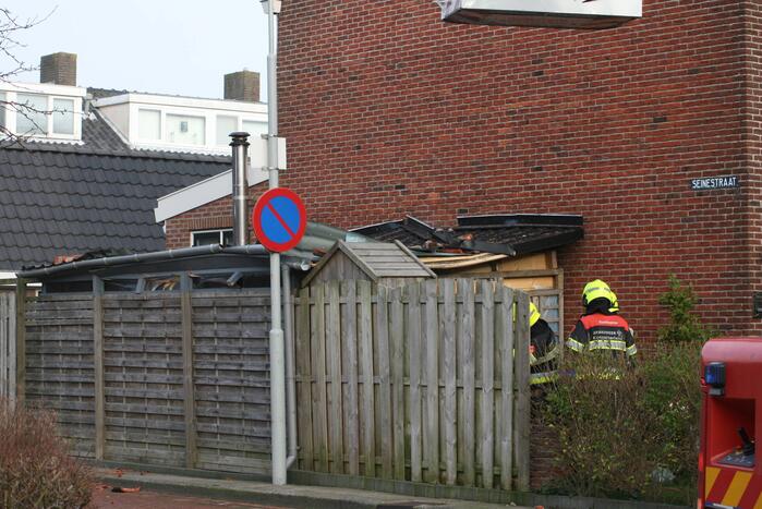 Gevel stort in door harde wind