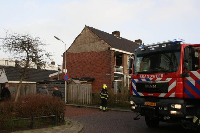 Gevel stort in door harde wind