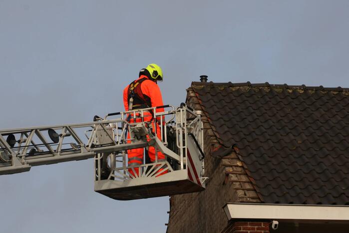 Gevel stort in door harde wind