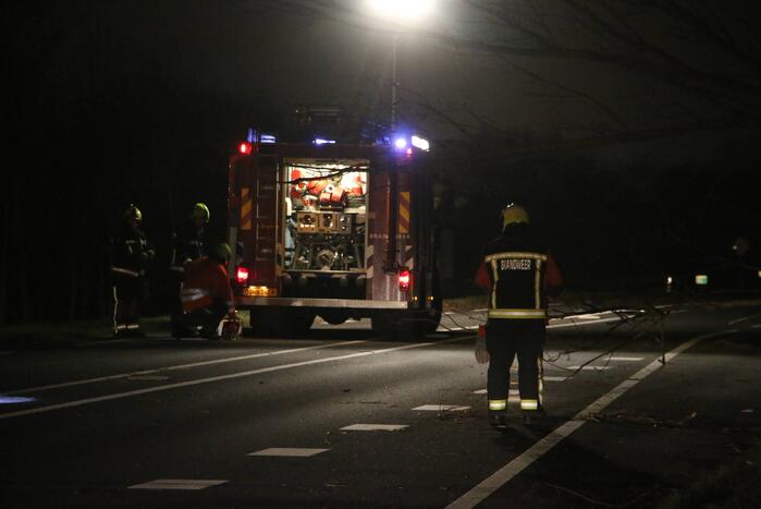Provincialeweg tijdelijk afgesloten door stormschade