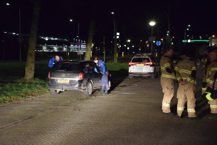 Brandweer zaagt boom omver